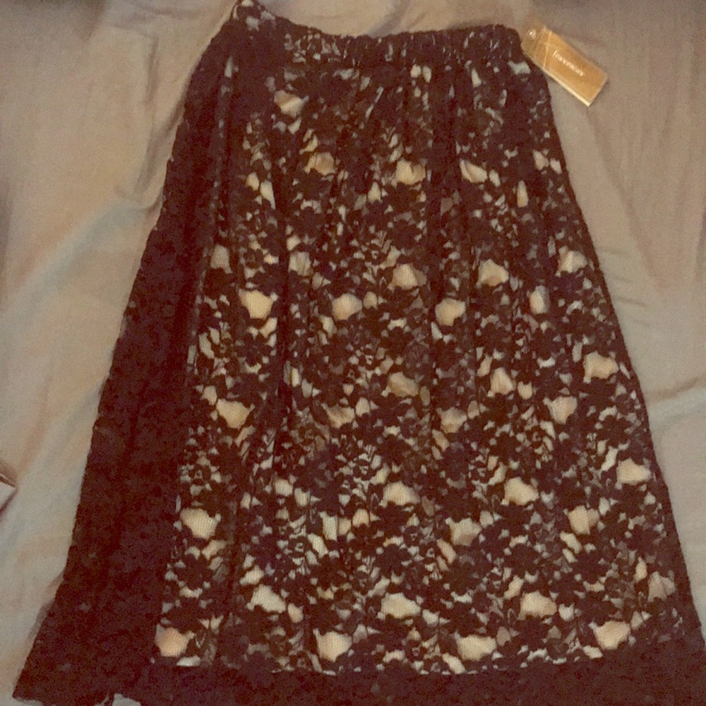 Black lace boho skirt